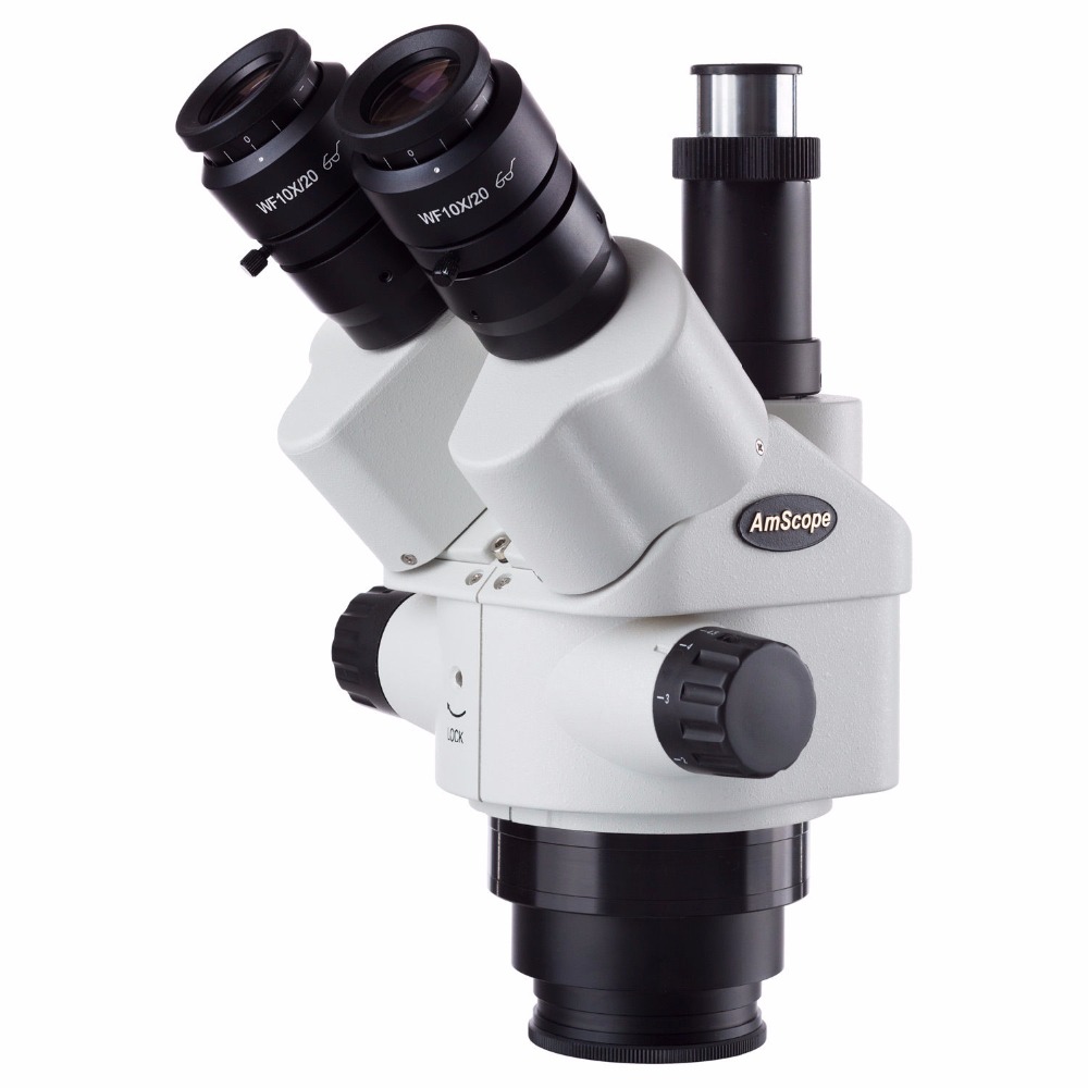 Amscope Microscope Stereo 7X-45X - Microscope stéréoscopique trinoculaire à zoom simultané