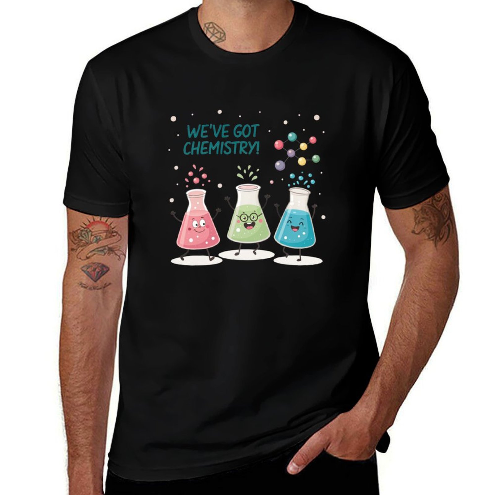 Science Buddies - T-shirt Science Beaker Buddies, tendance, décontracté,
